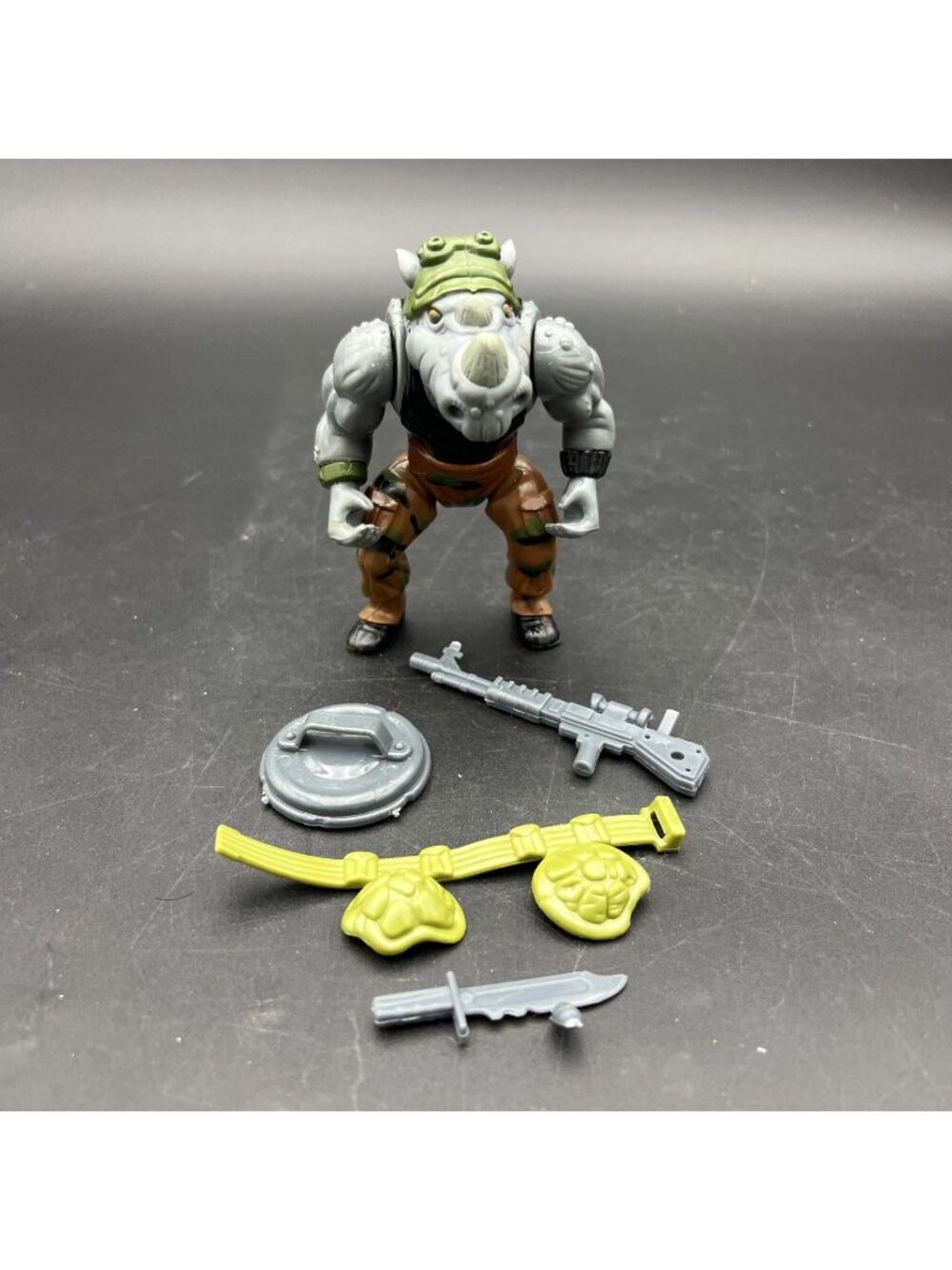 TMNT Ninja Turtles Rocksteady (Hard Head) Complete 1988 Figure Vintage Playmates